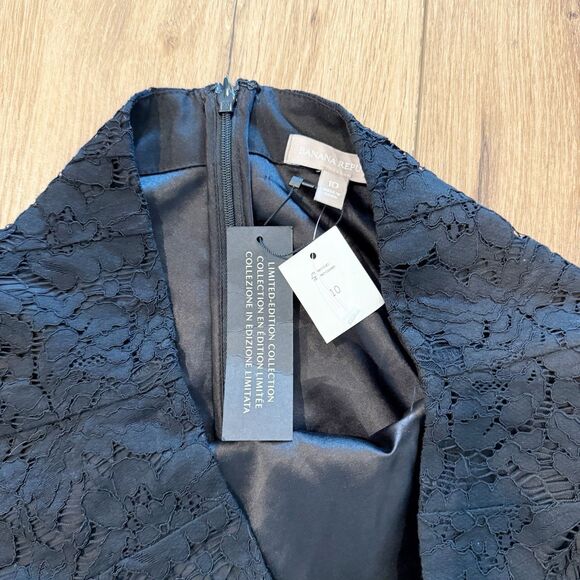 Banana Republic Womens Lace Midi Skirt Size 10 Workwear Minimalist Whimsigoth - Picture 7 of 8